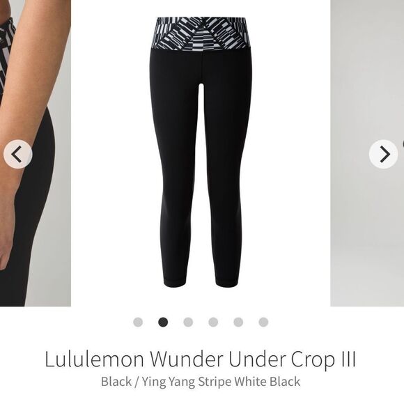 Lululemon Wunder Under Crop III
Black / Ying Yang Stripe White Black Size‎ 6 - Picture 2 of 7